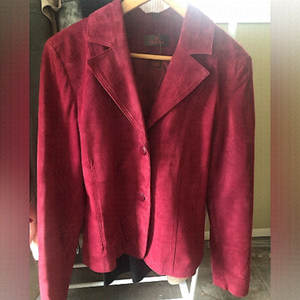 DANIER suede leather burgundy jacket